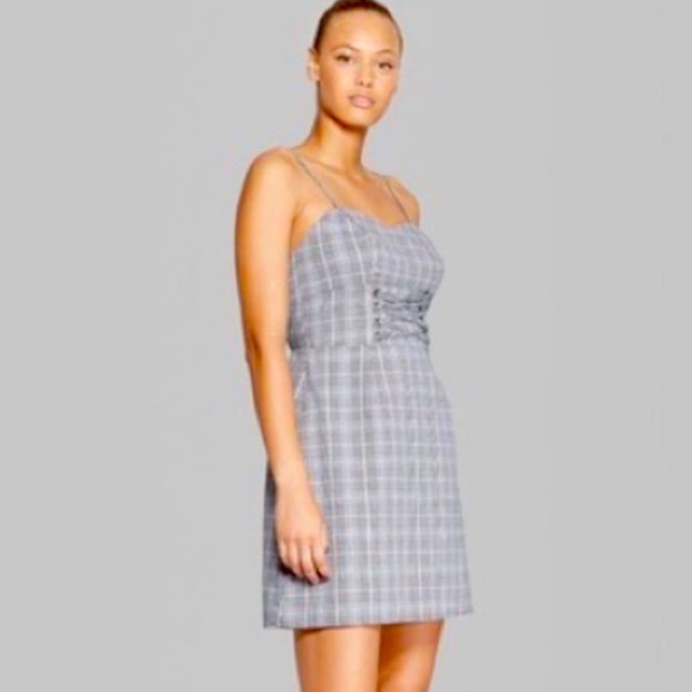 NWT Plaid Black and White mini Dress